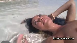 Stunning doll is flaunting her stretched narrow muff in close up